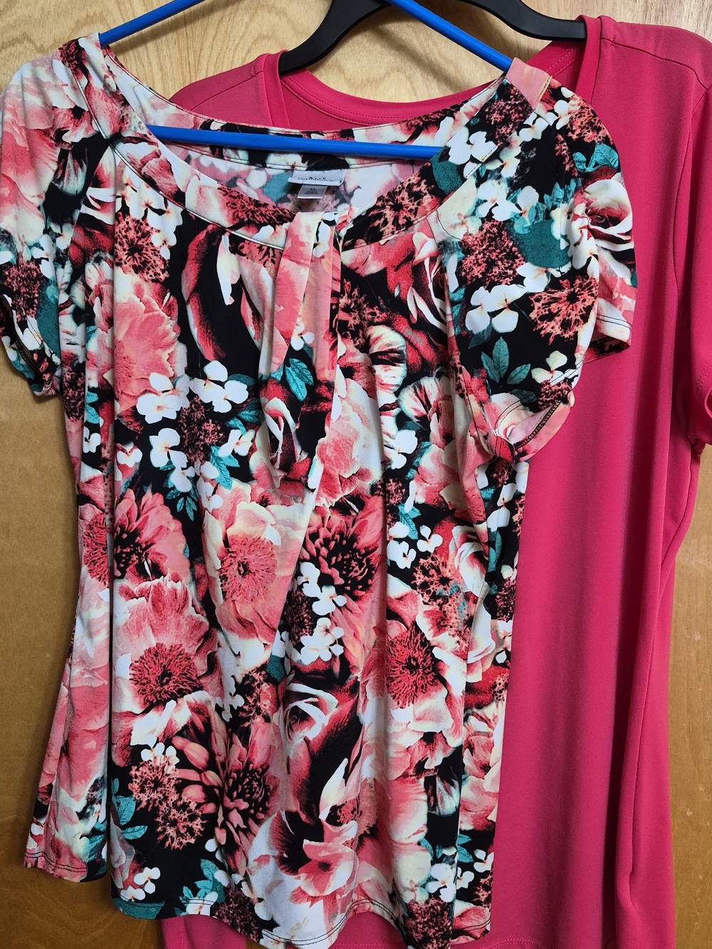 Worthington Pink Floral Short Sleeve Peplum Blouse